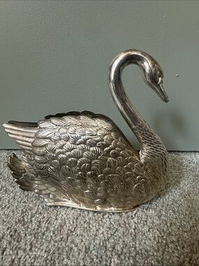 vintage 1984 Godinger silver-plated swan